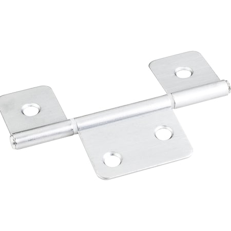 Hardware Resources Brushed Chrome 3-1/2" Three Leaf Fixed Pin Swaged Non-Mortise Hinge 20251BC
